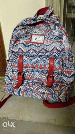 Designer backpack with beautiful Aztec print.