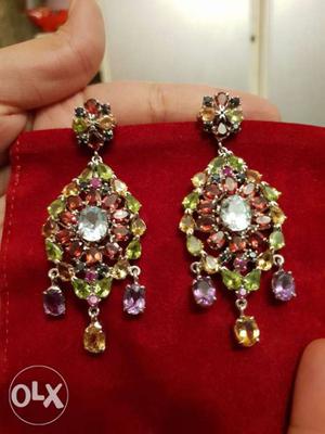 Elegant Pure silver Victoria chandelier earrings