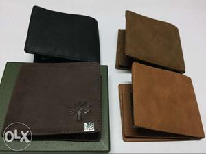 Four Brown And Black Bi-fold Wallets