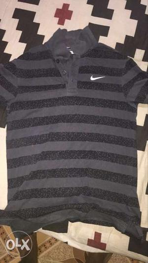 Gray And Black Nike Polo Shirt