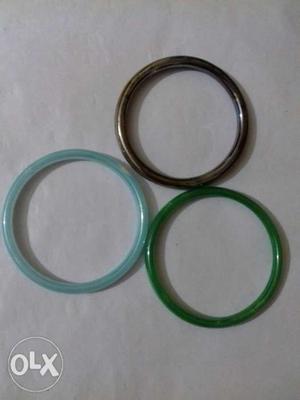 Green, Blue, And Brown Bangles