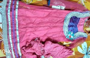 Heavy pink kurti with pajama n dupatta