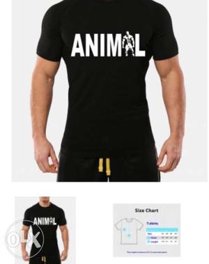 Men's Black Animal T-shirt