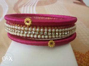New Pink thread bangle 2-4 size