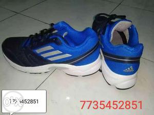 Pair Of Blue-and-white Adidas Running Shoes. Size 8 New