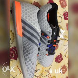 Pair Of Gray Adidas Low-top Sneakers