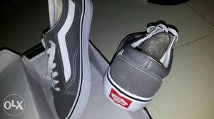 Pair Of Gray Vans Old Skool new Shoes