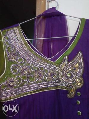 Purple and mahandi floral dress 3peace