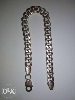 Silver Chain Link With Lobster Lock