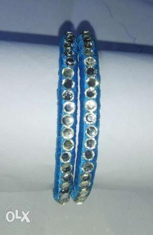 Two Blue Silk-thread Bangles