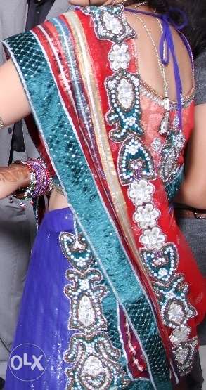 Very beautiful lehnga with three color mix, one time used
