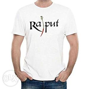 White Rajput Printed Crew-neck T-shirt