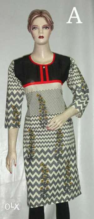 Women's Black And White Houndstooth Print Dress