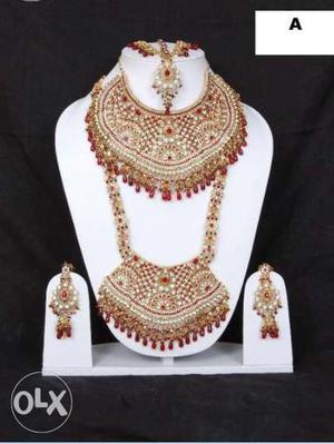 Women's Brown And Red Chandelier Necklace
