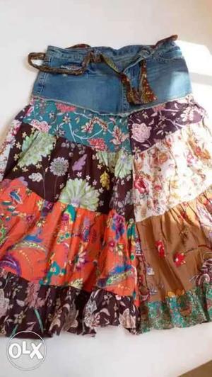 Women's Multicolored Floral Skirt
