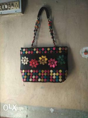 Women's Multicolored Leather Shoulder Bag