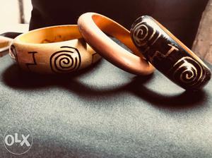 Wooden bangles with creative designs