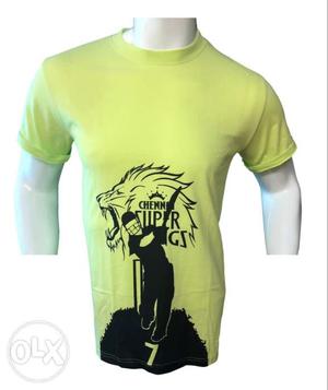 Yellow And Black Crew-neck T-shirt