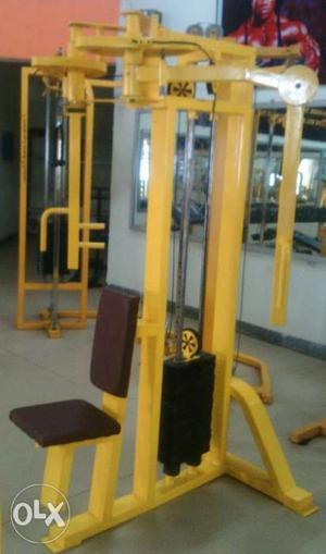 Yellow Lateral Pull Down Machine
