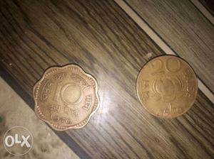 10 paisa & 20paisa old indian coin