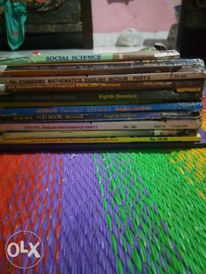 8th standard text books and social guide for sale