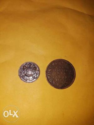 Ancient East India company coins . And