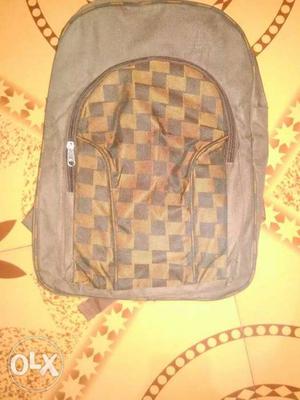 Black And Brown Checked Backpack Waterproof bag new without