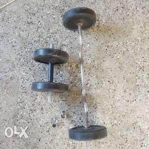 Black Barbell And Dumbbell