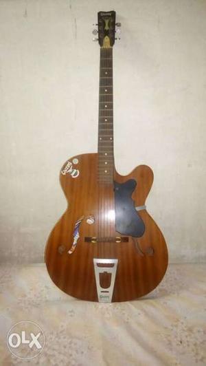 Brown Cutaway Venetian Acoustic Guitar