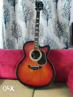 Clapton Acoustic guitar black with orange shades