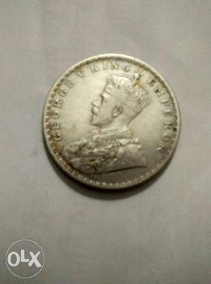 George V King Emperor one rupee coin in india 