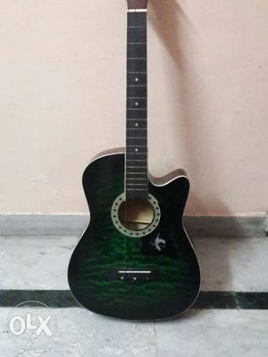 Green Burst Cutaway Acoustic Guitar