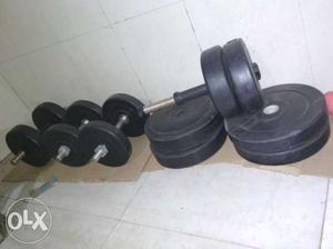 Home gym - 4 dumble rods and 40 kg weight plates. Excellent