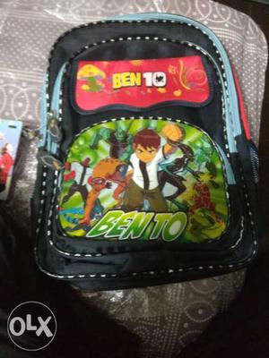 Imported Kids unused Black And Red Ben10 Backpack