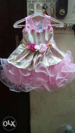 Pink theme birthday gr8 buys branded frock on