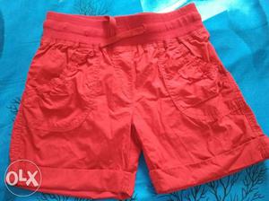 Red colour shorts size xl