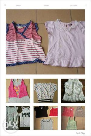 Set of 13 t-shirts/tops for girls of age 4-5 yrs