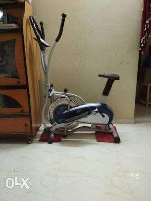 Silver And Black Stationary Bicycle