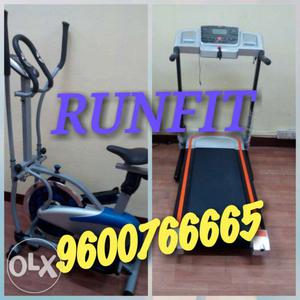 Silver Runfit Treadmill And Elliptical Trainer