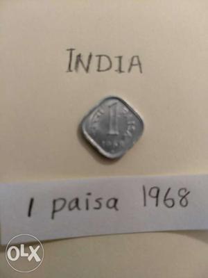  Silver-colored 1 Indian Paise Cion