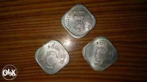 Three 5 paise coins