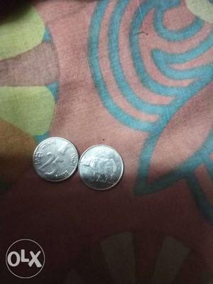 Two Round Silver-colored Coin Collection