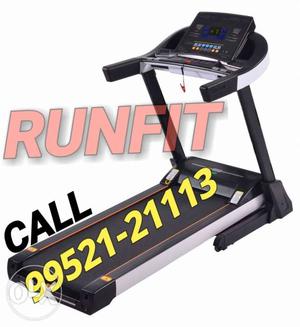 Black And Gray Runfit Automatic Treadmill