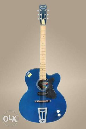 Blue Cutaway Acoustic Guitar With Pickup | it is also Semi