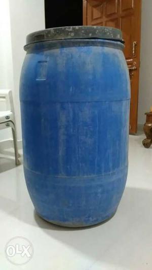 Blue PVC drum (big size) for water storage.