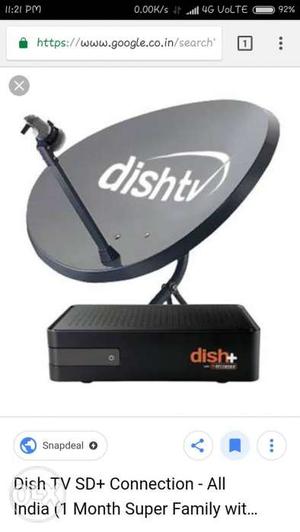 Dish tv set top box all accessories and onida tv