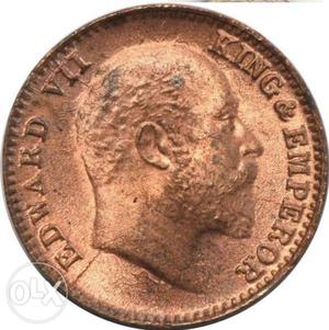 Edwards Vii 1/12 Anna Indian Coin 