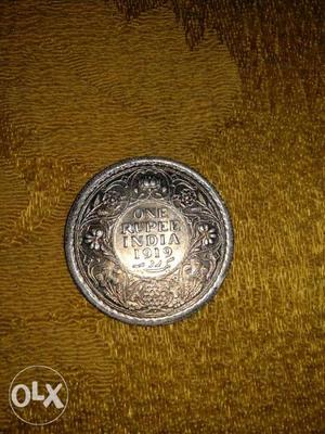 George V King  one rupees silver cion