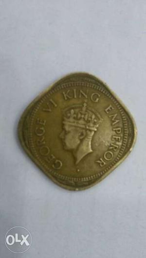 Gold-colored George VI King Emperor Coin