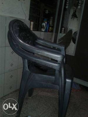 Gray And Black Plastic Chair